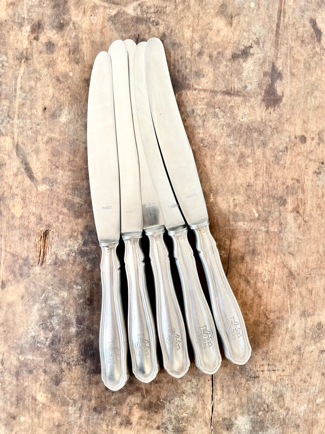 set of 5 monogrammed knives