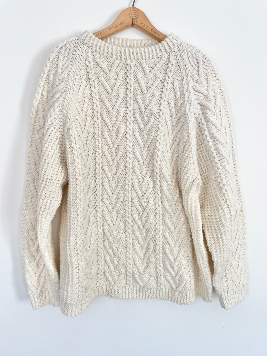 handknit cableknit sweater