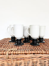 Load image into Gallery viewer, set of hall black &amp; white irish coffee mugs
